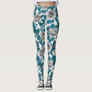 Leggings Roses blanches et coccinelles