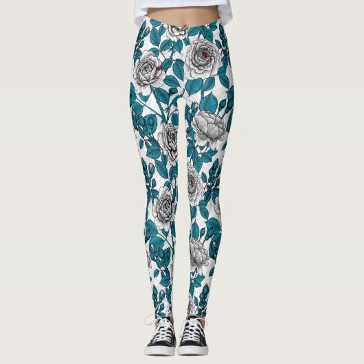 Leggings Roses blanches et coccinelles (Devant)