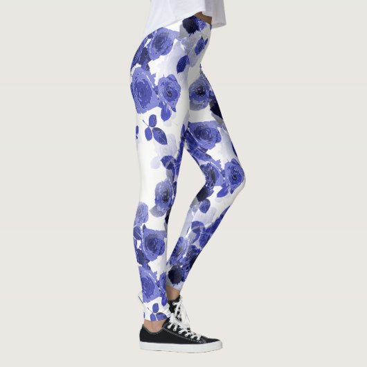 Leggings Roses bleu pourpre (Droite)
