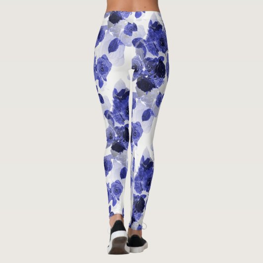 Leggings Roses bleu pourpre (Dos)