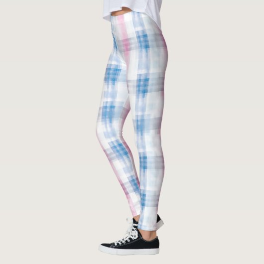 Leggings Roses Bleus Rayés Chic (Gauche)