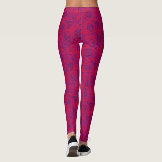 Leggings Roses Bold Élégant Motif Floral Hype Gym entraînem (Dos)