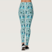 Leggings Roses dans un patch brut aqua (Dos)