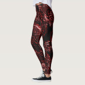 Leggings Roses de Goth de rouge orange (Gauche)
