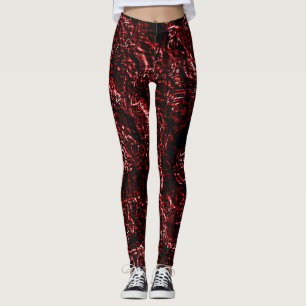 Leggings Roses de Goth de rouge orange