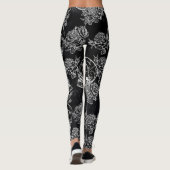 Leggings Roses des crânes et des calques | Gothique Glam Fu (Dos)