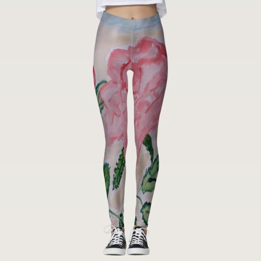 Leggings Roses d'été Abstraits (Devant)