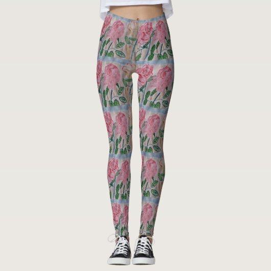 Leggings Roses d'été Abstraits (Devant)