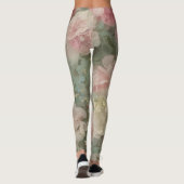 Leggings Roses d'été rose fleurs d'aquarelle collage (Dos)