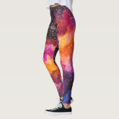 Leggings Roses d'oranges de galaxie d'étoiles de (Gauche)