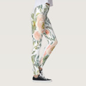 Leggings Roses Élégantes Chic, Message de Motivation (Droite)