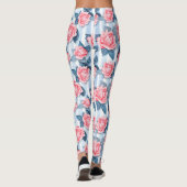 Leggings Roses en bleu (Dos)