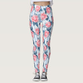 Leggings Roses en bleu (Devant)