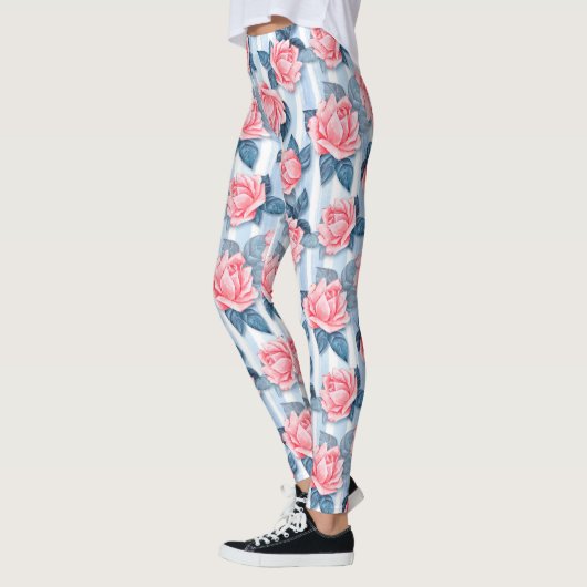 Leggings Roses en bleu (Gauche)