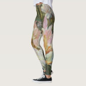 Leggings Roses et blancs Rhododendrons Roses et Bleus vert  (Gauche)