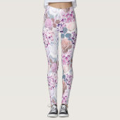Leggings Roses et hydrangeas à l'aquarelle. (Devant)
