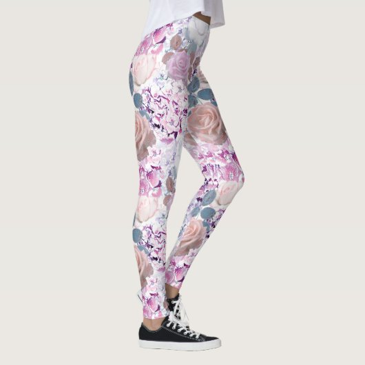 Leggings Roses et hydrangeas à l'aquarelle. (Droite)