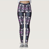 Leggings Roses et papillons d'hiver (Devant)