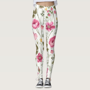 Leggings Roses et papillons : Floral Seamless