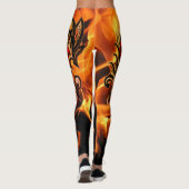 Leggings roses flamboyants de dragon d'or (Dos)