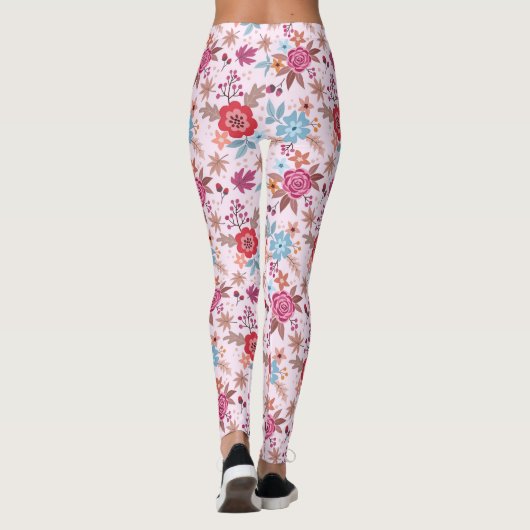Leggings Roses inspirés à l'automne - Motif Imprimer Leggin (Dos)