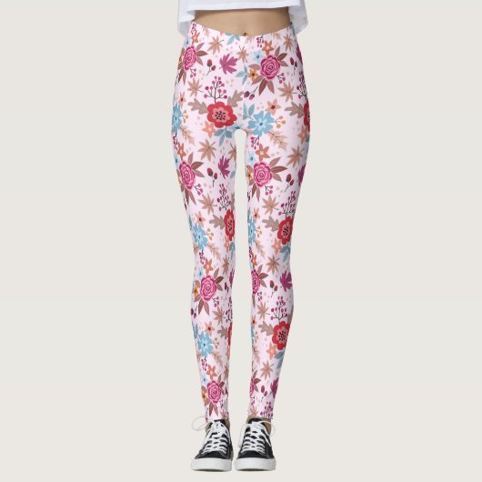 Leggings Roses inspirés à l'automne - Motif Imprimer Leggin (Devant)
