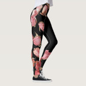Leggings Roses naturels rouges sur arrière - plan transpare (Droite)
