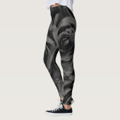 Leggings Roses Noir foncé & Gris Mode Chic (Gauche)