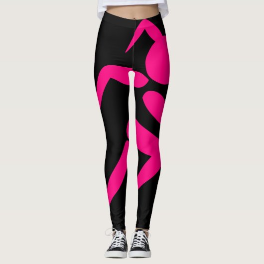 Leggings roses noires (Devant)