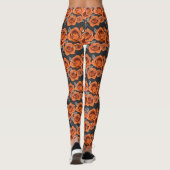 Leggings Roses Orange Rouillé Chaud (Dos)