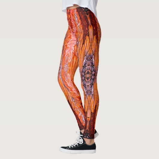 leggings roses oranges (Gauche)