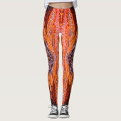 leggings roses oranges (Devant)