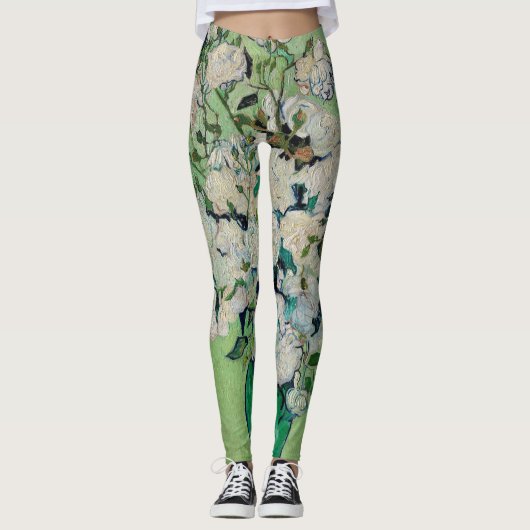 Leggings Roses par Vincent Van Gogh (Devant)