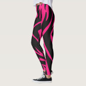 Leggings roses pour femmes, mignonnes roses et noi (Gauche)