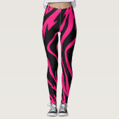 Leggings roses pour femmes, mignonnes roses et noi (Devant)