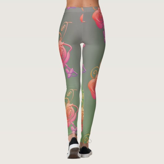 Leggings Roses romantiques (Dos)