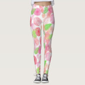 Leggings Roses Rose Et Rouge (Devant)