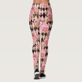 Leggings Roses roses et arlequin (Dos)