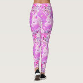 Leggings Roses roses et licornes roses (Dos)
