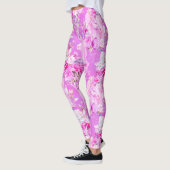 Leggings Roses roses et licornes roses (Gauche)