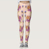 Leggings Roses roses et violets roses Légendes d'aquarelle (Devant)