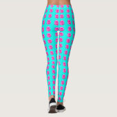Leggings Roses Roses Roses Sur Aqua (Dos)