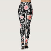 Leggings Roses roses sur noir (Dos)