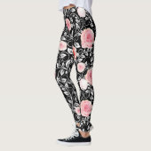 Leggings Roses roses sur noir (Gauche)