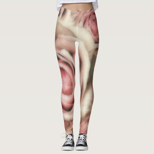 Leggings Roses Roses Tendres Et Douces Uniques (Devant)