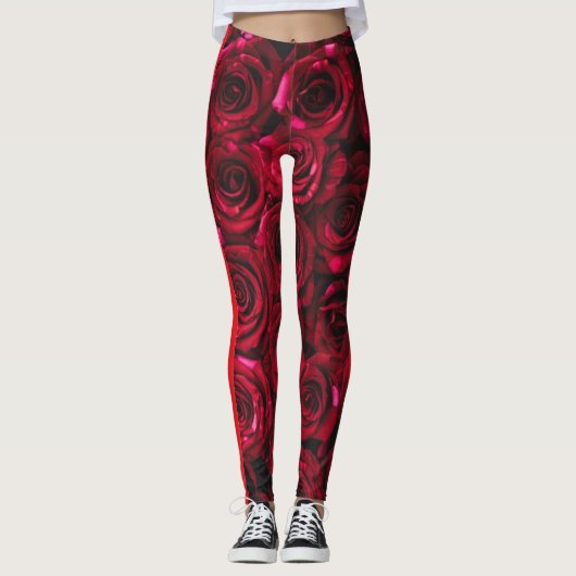 Leggings Roses rouges (Devant)