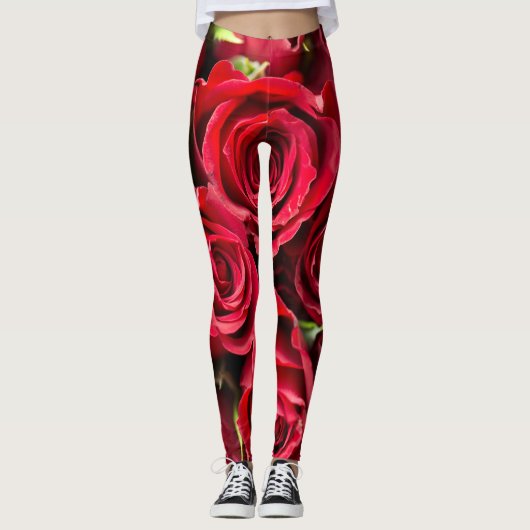 Leggings Roses rouges (Devant)