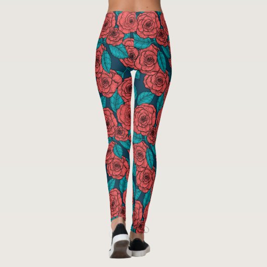 Leggings Roses rouges (Dos)