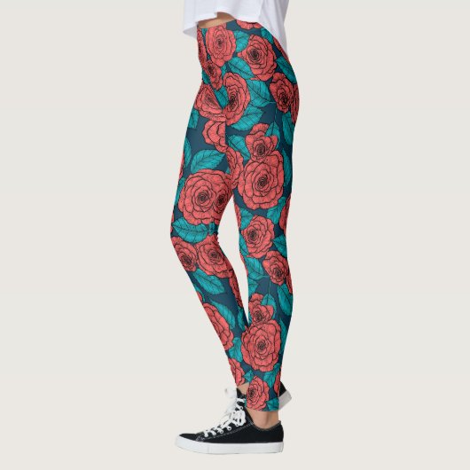 Leggings Roses rouges (Gauche)