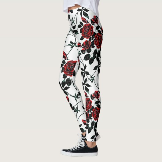 Leggings Roses rouges. (Gauche)